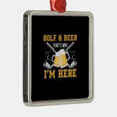 Beer Drinker Golf And Beer Birthday Metalen Ornament (Rechts)