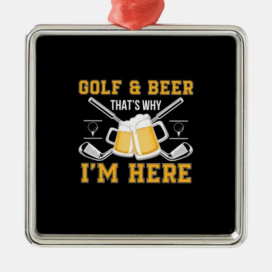 Beer Drinker Golf And Beer Birthday Metalen Ornament (Voorkant)