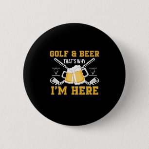 Beer Drinker Golf And Beer Birthday Ronde Button 5,7 Cm