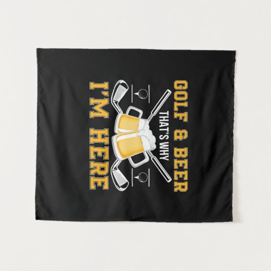 Beer Drinker Golf And Beer Birthday Wandkleed (Voorkant (horizontaal))