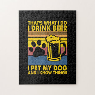 Beer Drinker I Drink Beer I Pet My Dog Birthday Legpuzzel