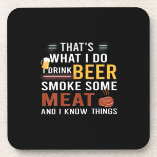 Beer Drinker I Drink Beer Smoke Some Meat Birthday Bier Onderzetter