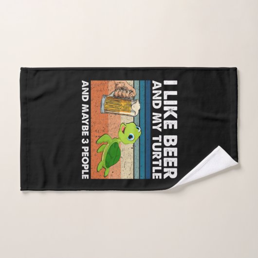 Beer Drinker I Like Beer And My Turtle Birthday Handdoek (Handdoek)