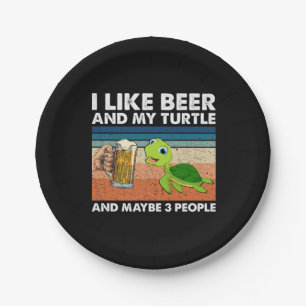 Beer Drinker I Like Beer And My Turtle Birthday Papieren Bordje