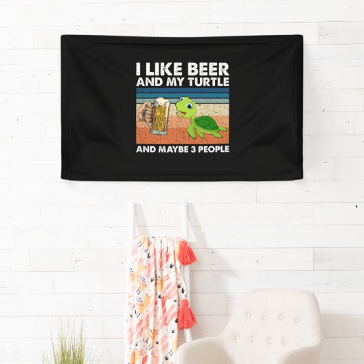 Beer Drinker I Like Beer And My Turtle Birthday Spandoek (Insitu)