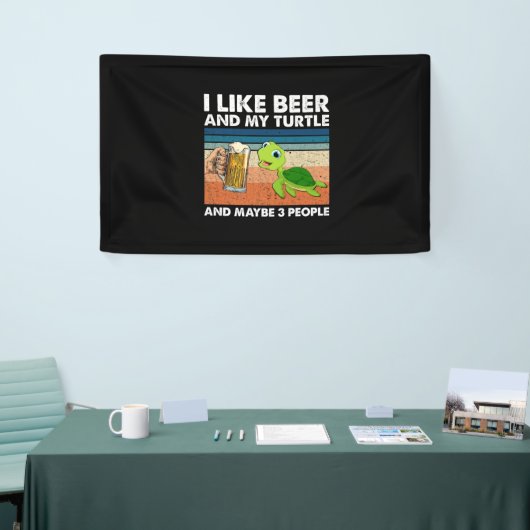 Beer Drinker I Like Beer And My Turtle Birthday Spandoek (Beurs)