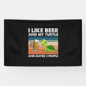 Beer Drinker I Like Beer And My Turtle Birthday Spandoek (Horizontaal)