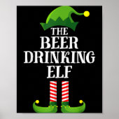 Beer Drinking Elf Matching Family Group Christmas  Poster (Voorkant)