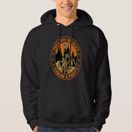Beer Drinking Grizzly Bear  Quote Hoodie (Voorkant)