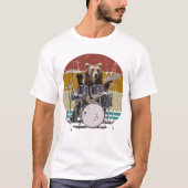 Beer Drummer die Drums Mannen T-Shirt afspeelt (Voorkant)