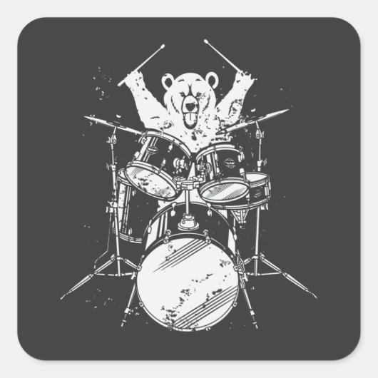 Beer Drummer-speldrums Vierkante Sticker (Voorkant)