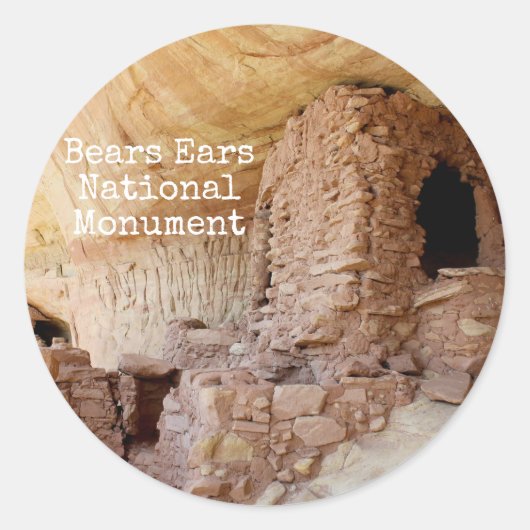 Beer Ears Nationaal Monument Ronde Sticker (Voorkant)