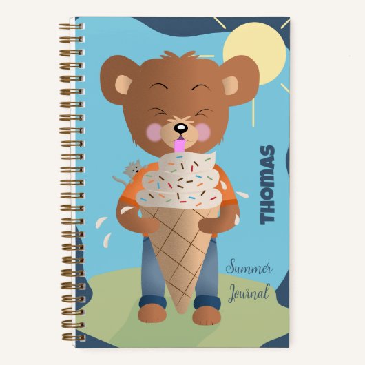 Beer Eating Ice Cream Kind Summer Journal Notitieb Notitieboek (Voorkant)