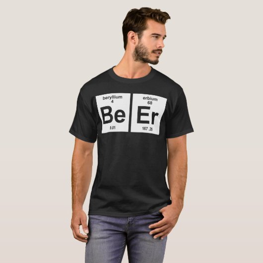 BEER ELEMENTEN GEEKY FUNNY SCIENCE PRINTED SCIENCE T-SHIRT (Voorkant volledig)