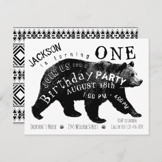 Beer elk nummer verjaardagsfeestuitnodigingen kaart (Voorkant / Achterkant)