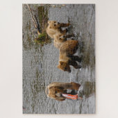 Beer en 3 welpen, Brooks Herfsten Alaska Legpuzzel (Verticaal)