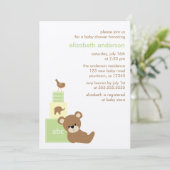 Beer en alfabet Speelgoed blokkeert Baby shower {g Kaart (Staand voorkant)