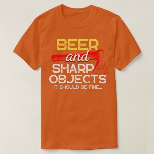Beer en Ax Throwing Funny T-shirt (Design voorkant)