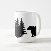 Beer en boom Silhouette Koffiemok (Voorkant rechts)