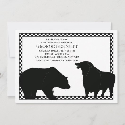 Beer en Bull Birthday Party Invitation Kaart (Voorkant)