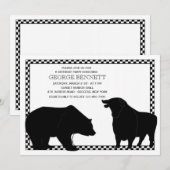 Beer en Bull Birthday Party Invitation Kaart (Voorkant / Achterkant)