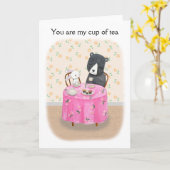 Beer en Bunny Cute Ik hou van je Valentijnsdag Kaart (Gele Bloem)