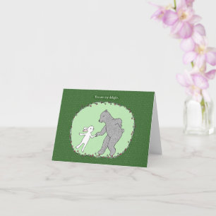 Beer- en Bunny Dancing Cute-Jubileum Kaart