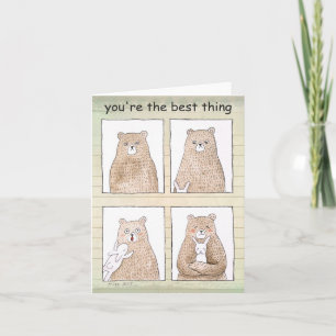 Beer en Bunny Happy Couple Jubileum Schattige Comi Kaart