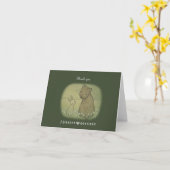 Beer en Bunny paar zitten samen dank u Kaart (Gele Bloem)