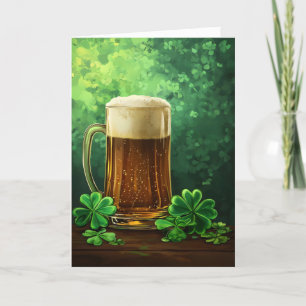 Beer en Clover St. Patrick's Day Feestdagen Kaart