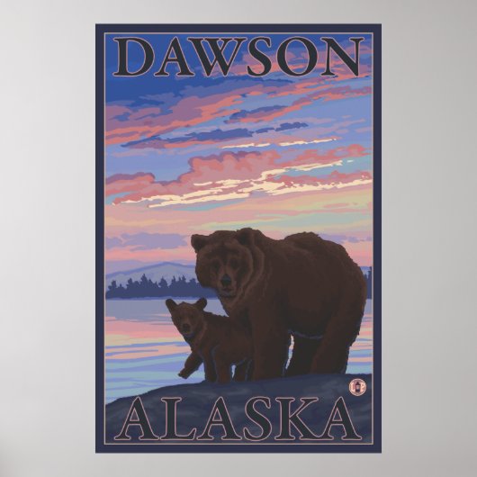 Beer en Cub - Dawson, Alaska Poster (Voorkant)