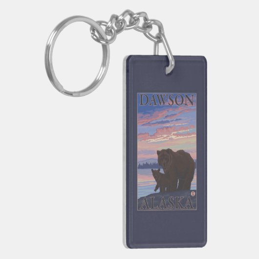 Beer en Cub - Dawson, Alaska Sleutelhanger (Voorkant Links)
