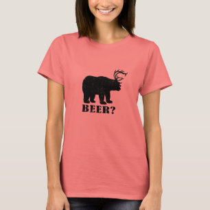 Beer en Deer = Beer? Drink T-shirt voor nek