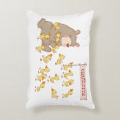 Beer en eenden met witte achtergrond accent kussen (Voorkant(Verticaal))