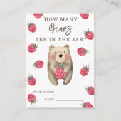 Beer en frambozen - raad eens hoeveel beren in pot informatiekaartje (Voorkant)