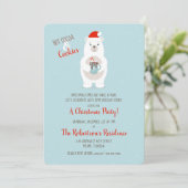 Beer en kerst met warme cacao kaart (Staand voorkant)