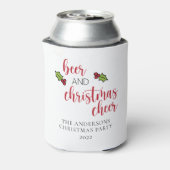 Beer en Kerstmis Cheer Funny Persoonlijk Blikjeskoeler (Blikje Achterkant)