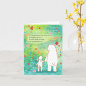 Beer en Konijn Jubileum Valentijn Wilde Bloemen Kaart (Gele Bloem)