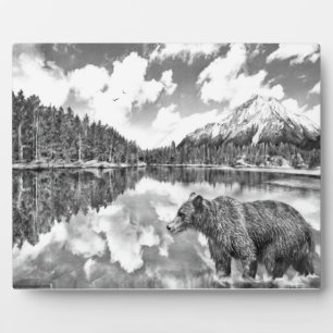 Beer en Mouintains Plaque Fotoplaat