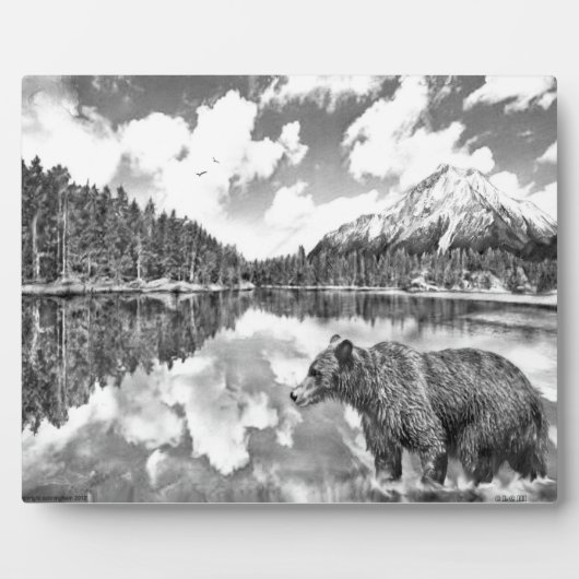 Beer en Mouintains Plaque Fotoplaat (Voorkant)