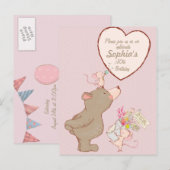 Beer en muis - Birthday - uitnodiging (Voorkant / Achterkant)