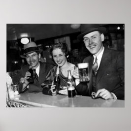 BEER EN PRETZELS NA VERBOD 1933 POSTER