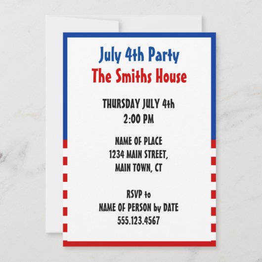 Beer en vuurwerk op 4 juli Hilarious Uitnodiging (Achterkant)