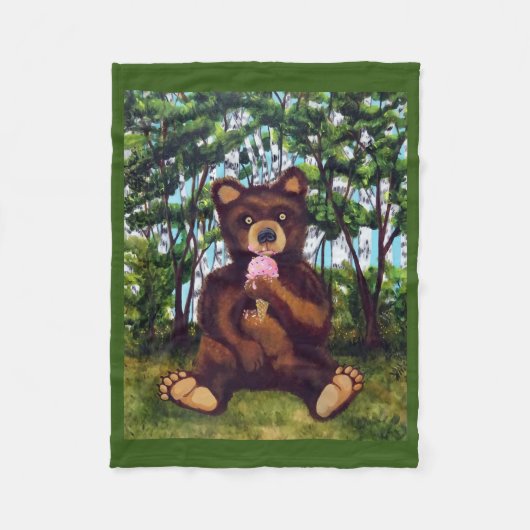 Beer Eten IJs baby fleece deken (Voorkant)