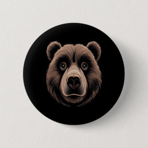 Beer Face Halloween Kostuum Bruin Beer Dier Kinder Ronde Button 5,7 Cm