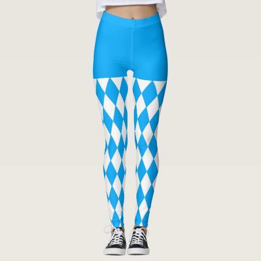 Beer Festival Bavarian Flag Pattern Oktoberfest Leggings (Voorkant)