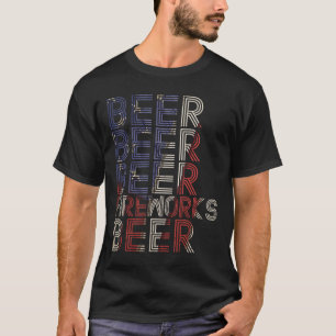 Beer Fireworks Retro 4 juli-paradedrank T-shirt