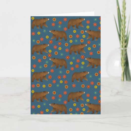 Beer Floral Pattern Bedankkaart (Voorkant)