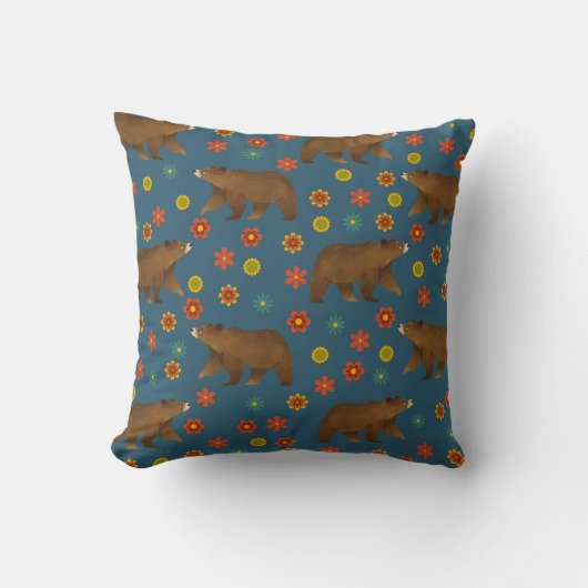 Beer Floral Pattern Kussen (Voorkant)