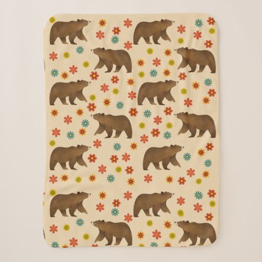 Beer Floral Pattern Sherpa Deken (Voorkant)